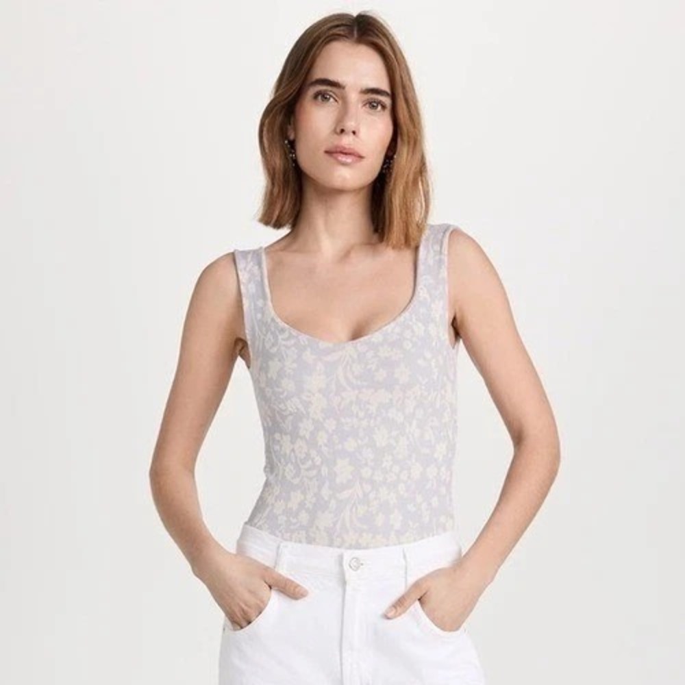 Intimately Free People Clean Lines Bodysuit in Lilac Combo Size XS/S NWT